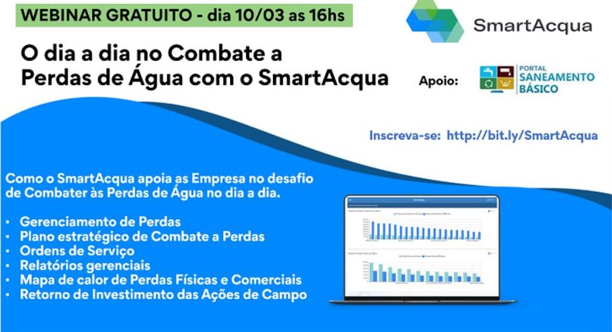 Webinar mostrará como na prática pode-se reduzir as perdas de água com Inteligência Artificial